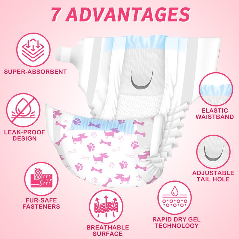 Dono Disposable Puppy Diapers for Female with Quick-Dry Technology Leak-Proof Protection for Small Dogs and Cats Size XX-Small X-Small Small Medium 2 Bags  Outdoorfun Microfiber Hygiene Pee Guard Pee Pads