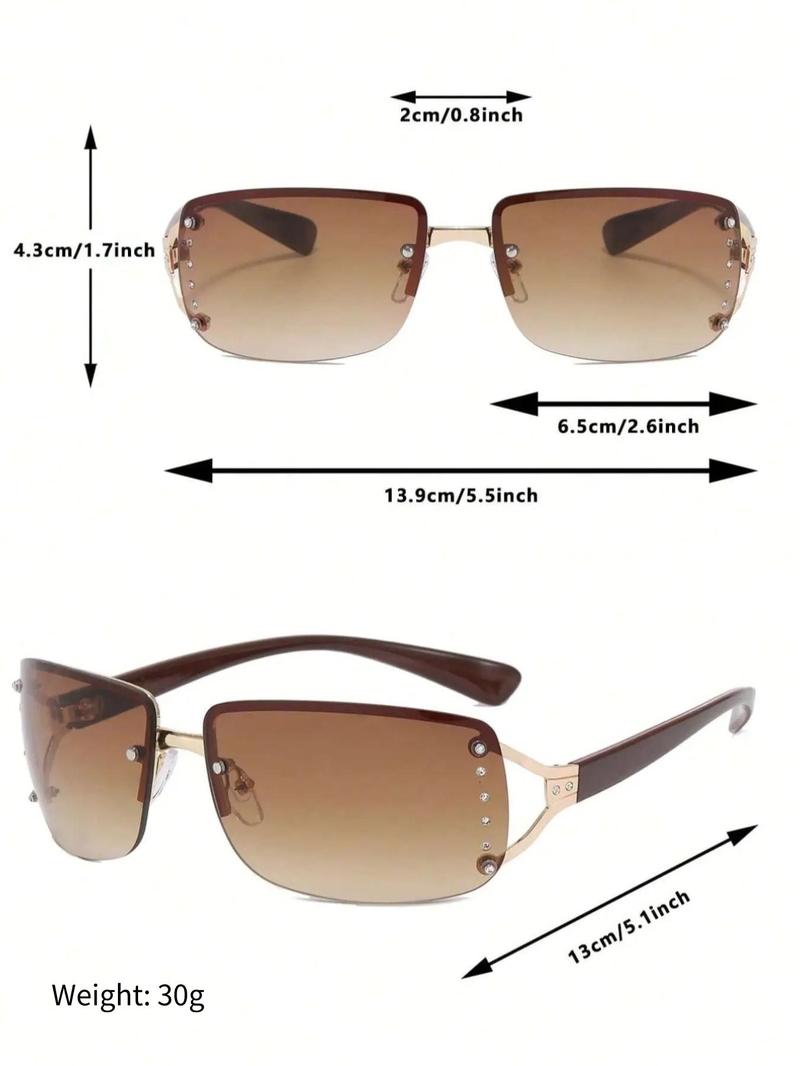 Women's Y2k Style Sunglasses, Trendy Casual Wrap Around Frame Sunglasses for Everyday Use, Fashion Accessories for Outdoor Activities, Fashionable Frames Sunglasses