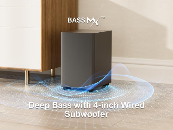 ULTIMEA Aura A40 7.1ch Virtual Surround Soundbar – Entry Level 4 Adjustable Speakers, 121 EQ Presets, Subwoofer, Wall-Mountable Budget Edition.Audio.Smartphone. Bluetooth. Sound Bar. TV