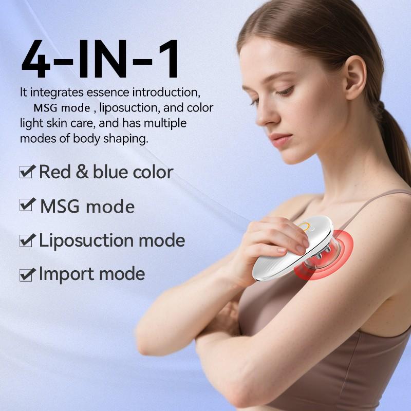 5-in-1 Body Massager with Red Blue Light Therapy, Air Pressure & Heat Massage Tool for Face and Body - Relieve Muscle Soreness, Improve Blood Circulation, Skin Care for Face, Belly, Arms, Legs