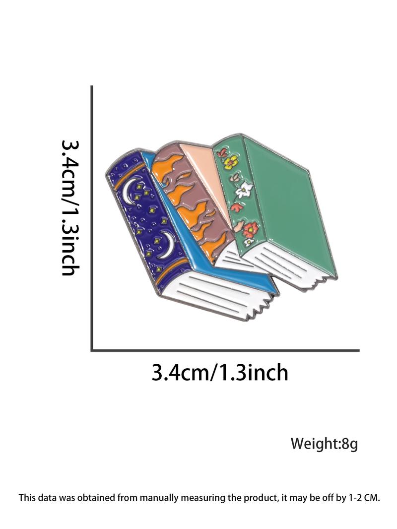 Cute Book Design Brooch, Fashion Alloy Brooch Pin for Women & Men, Funny Enamel Pin Suitable for Backpacks, Jeans, Scarves, Hats Decoration, Mother's Day Gift