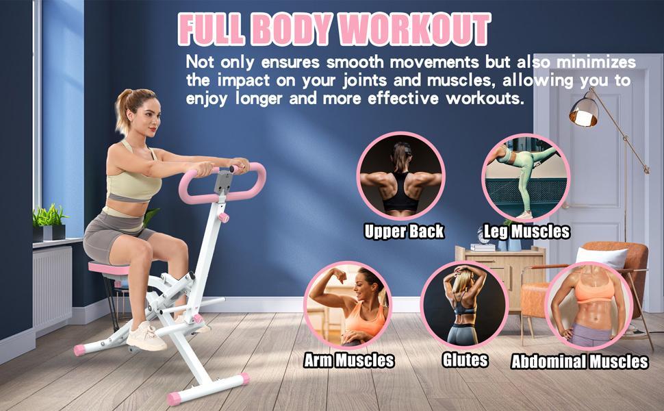 【KINMAC】260lbs Squat Machine Full-Body Exercise for Home - Assist Trainer for Glutes Workout Foldable with Resistance Bands, for Botty Glutes Butt Thighs, Ab Back/Leg Press Hip Thrust for Home Gym Fitness