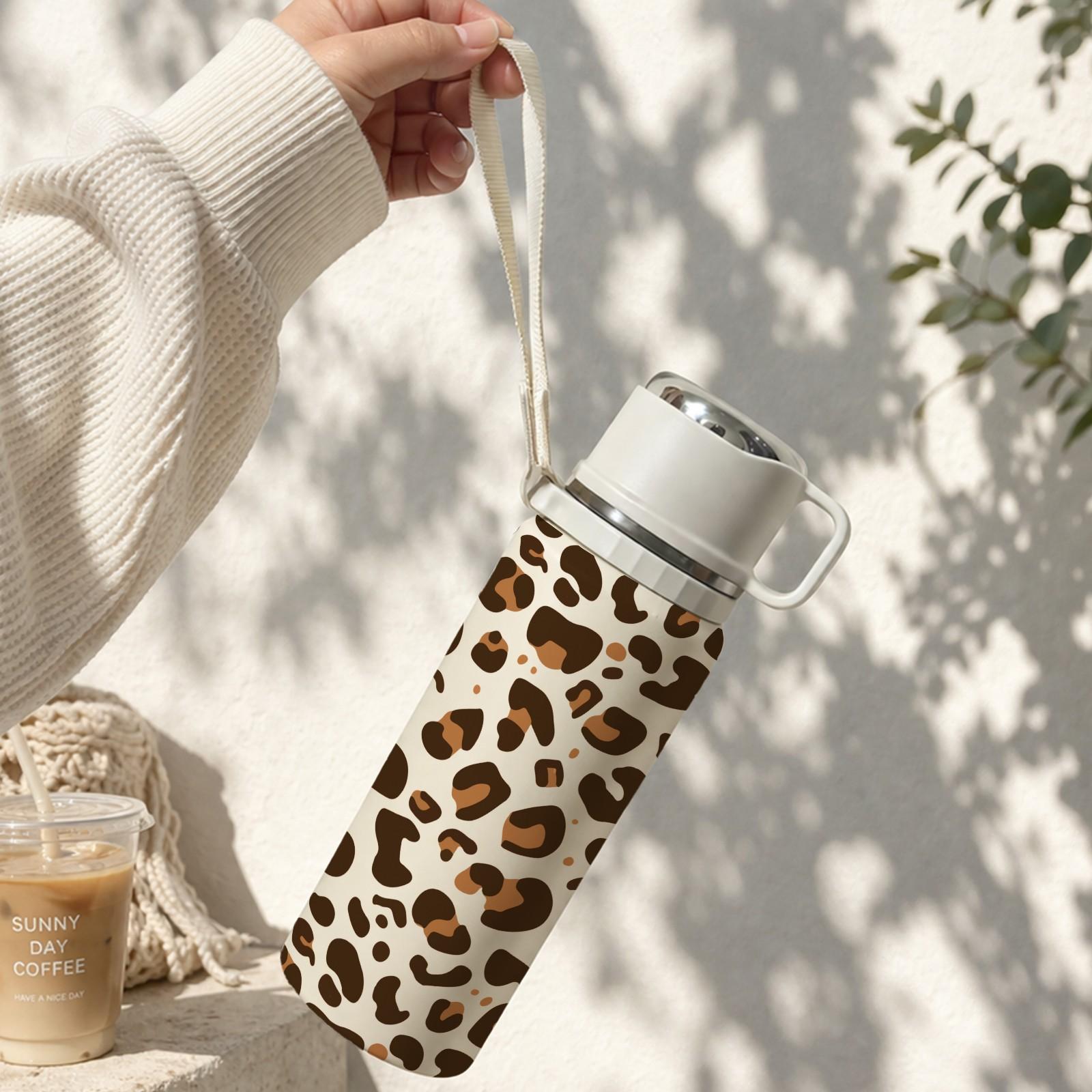 1 Pc Insulated Mug, 600ml Vacuum Cup, Double Wall Thermal Mug, Leak Proof Skinny Tumbler With Handle And Strap, 24 Hours Hot 48 Hours Cold, Portable Travel Mug For Coffee Tea Water, Gift For Women Men Holiday Daily Use