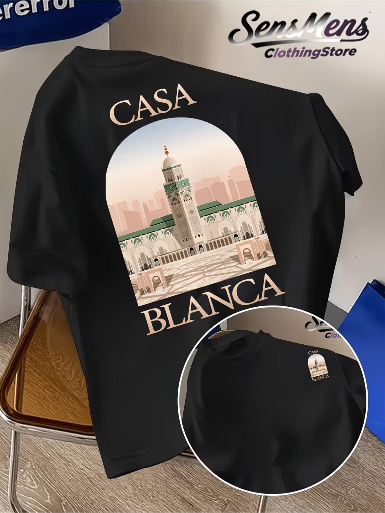 Men's Casual Short Sleeve T-Shirt, Street Style Graphic Top, Slim-Fitting H-Type, All Seasons, Multifunctional Upper Garment