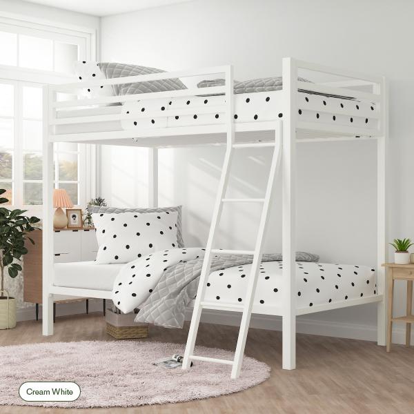 MUTICOR Twin Over Twin Metal Bunk Bed with Ladder & Guardrail, 【Frame Only No Mattress】 Space-Saving, Easy for Climbing & Assemble#TikTokShopBlackFriday #ChristmasGifts