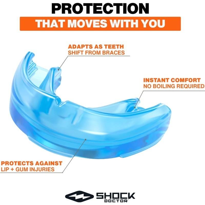 Orthodontic Mouth Guard for Braces, No Boil Custom Fit, BPA-Free, Latex-Free, Dental Protection for Contact Sports, Comfortable & Durable