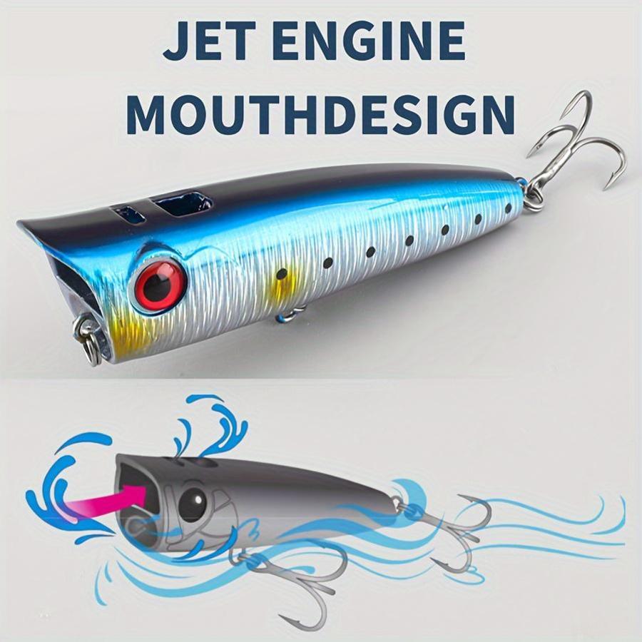 1pc Water Spray Wave Crawling Bait Surface Long Throw Floating Water Wave Bait Night Light Noise Hooked Mouth Bass Fake Bait