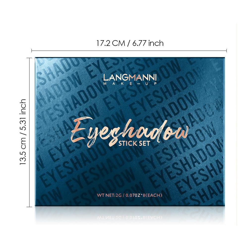 Cream Eyeshadow Stick Gift Set, 8 PCS Soft Smooth Matte Earth & Bright Metal Color Contour Sticks, Waterproof & Long-Lasting