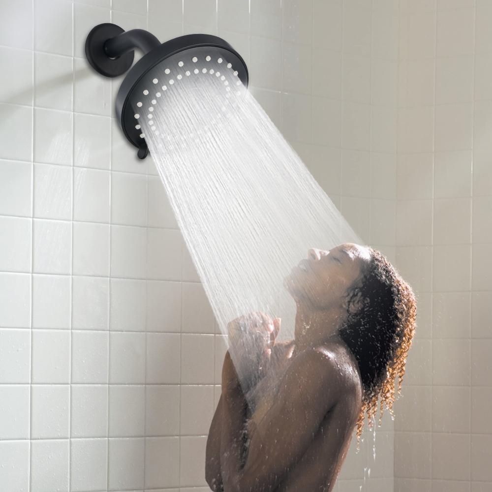 High-Pressure Rain Shower Head, Easy Installation, 5 Spray Modes, Modern Bathroom Upgrade, Polished Finish, Wall-Mounted, Luxury Bath Accessories