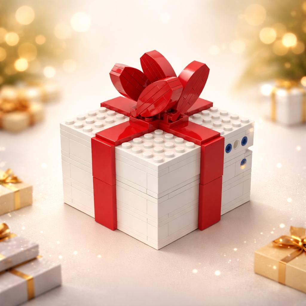 131-Piece Deluxe Gift Box Building Blocks Set, DIY Puzzle Toy, Abs Plastic, Includes Manual, Perfect for Home Decor & Gifts