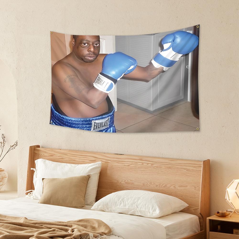 Boxing Themed Pattern Backdrop, 3'x5' Boxing Themed Backdrop, Party Decoration Supplies, Event Decor for Home, Garden, Room, Dorm, Man Cave, Banners