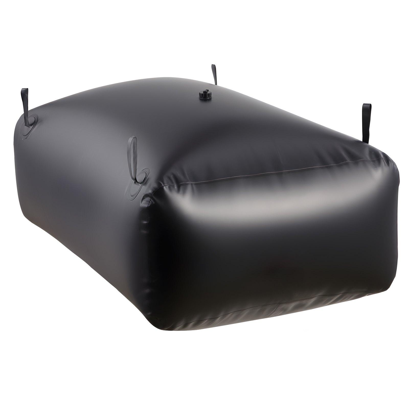 【Summerfinds】VEVOR Water Storage Bladder, 264.2 Gal Collapsible Water Storage Bag, Wear-Resistant 1000D PVC Soft Waters Bag, Leakproof Camping Tank Containers for Garden Irrigation RV Emergency Use, Black