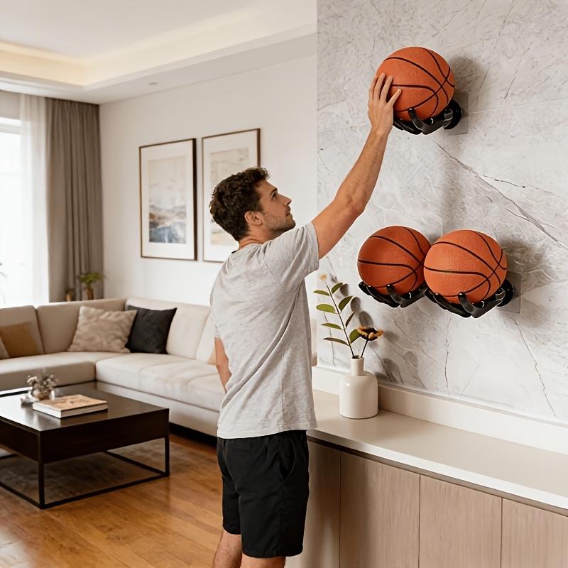 1pc Wall Mounted Basketball Hoop | Space-Saving Vertical Storage for Garages, Caves, Game Rooms - Durable, Easy-To-Install Multi-Ball Display for Players, Coaches