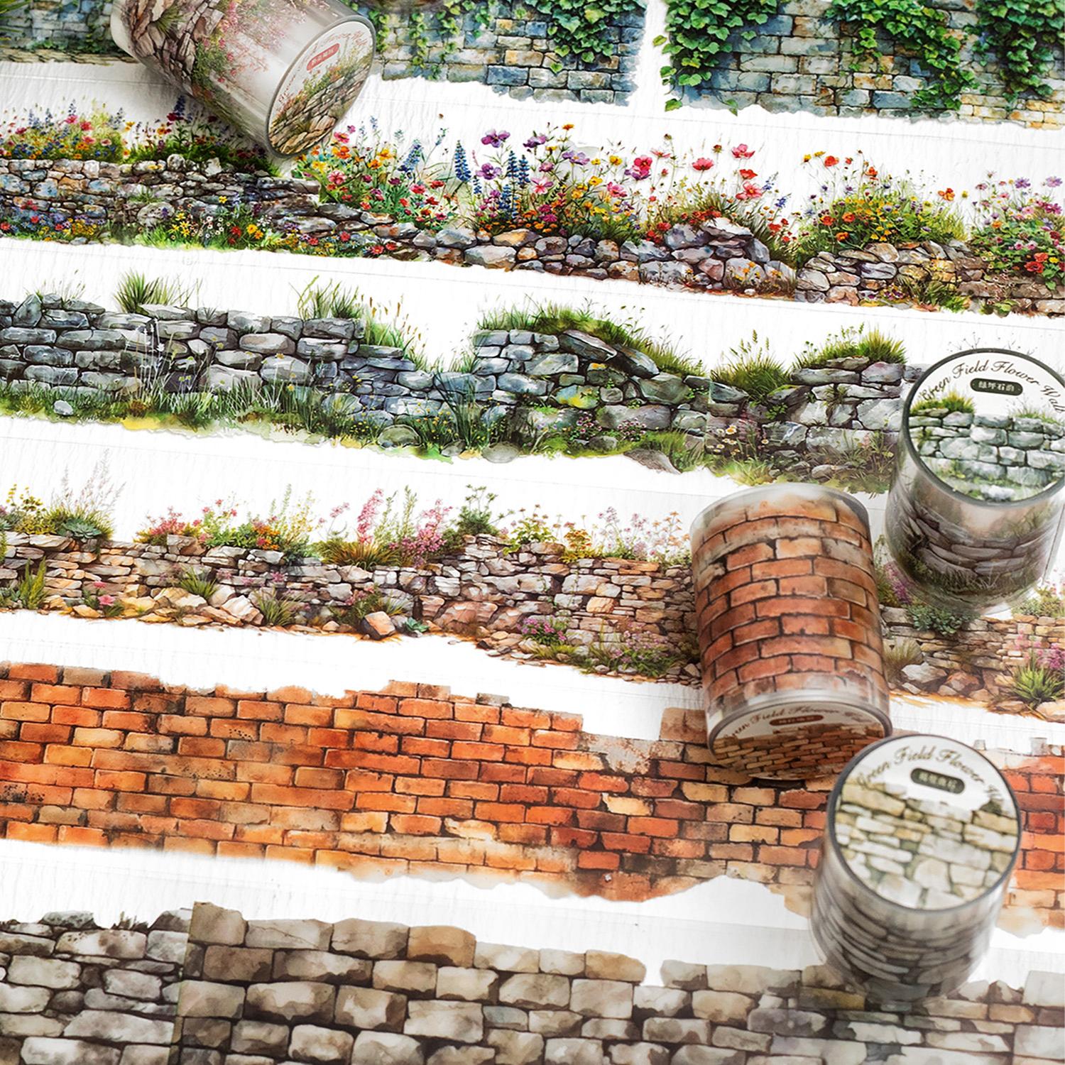 DIY Decorative Pet Tape Stickers, Wall Theme Decoration, Scrapbooking Album Supplies, Creative Craft Accessories, DIY Decal Film for Home & Office Use, Floral Pattern Sticker