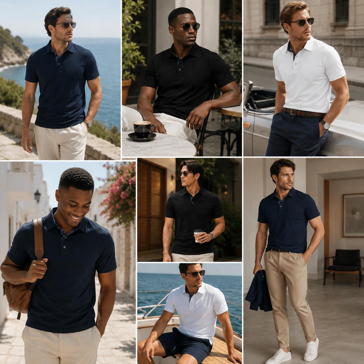 Men's 3-Pack Polo Shirts - Soft Breathable Cotton, Short Sleeve Casual Fit, Plain Solid Classic Collared Tops for Work, Golf, Everyday Wear, Menswear, Shortsleeve, Business Casual Tops,clothes for back to school,first day of school outfits