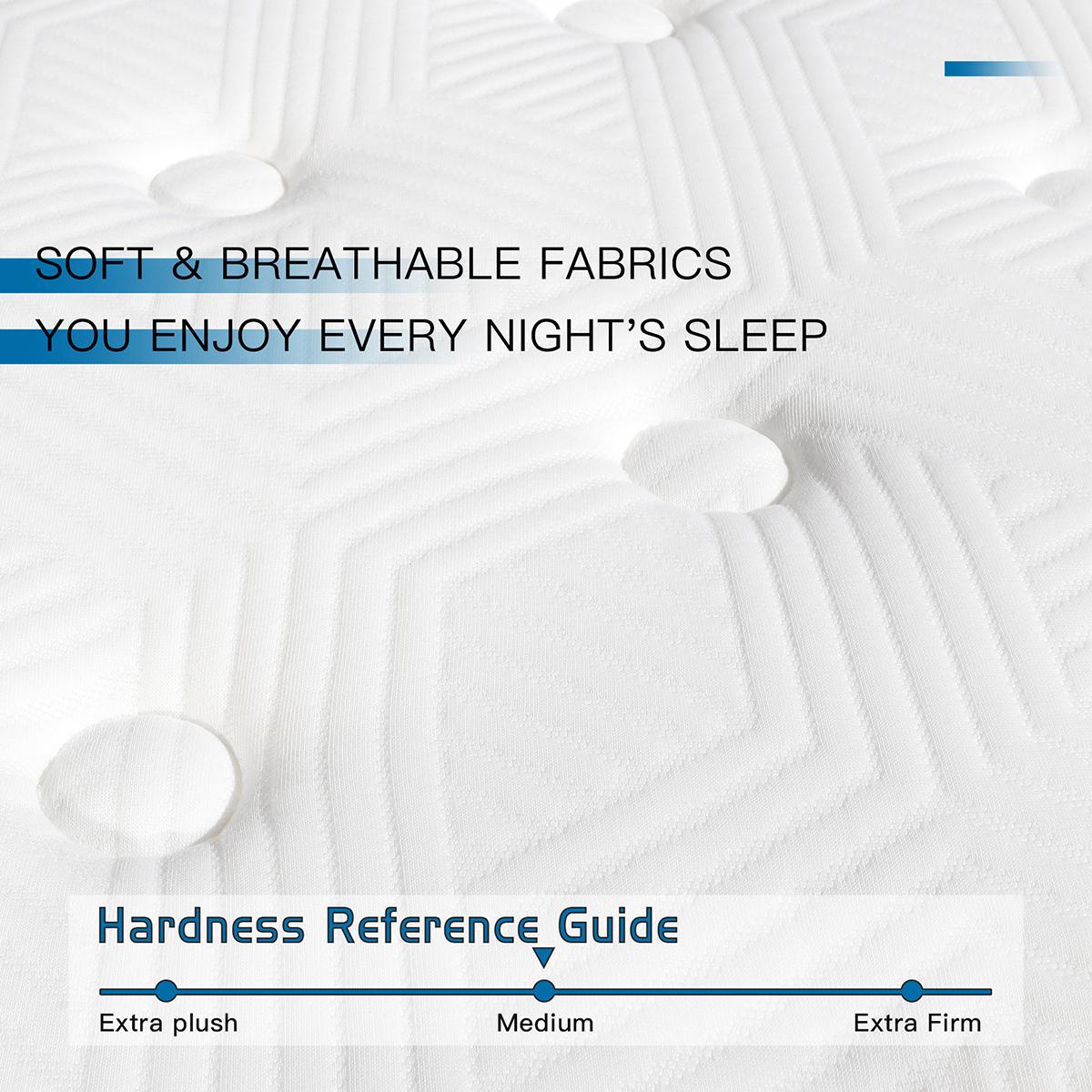 BOMASS 10" 12" 14" Hybrid Mattress Twin Full Queen King Mattresses Memory Foam Medium Firm Pocket Spring Mattress New Luxury Refreshing Sleep Experience BOMASS 10" 12" 14" Hybrid Mattress Twin Full Queen King Mattresses Memory Foam Medium Firm Pocket Spring Mattress New Luxury Refreshing Sleep Experience