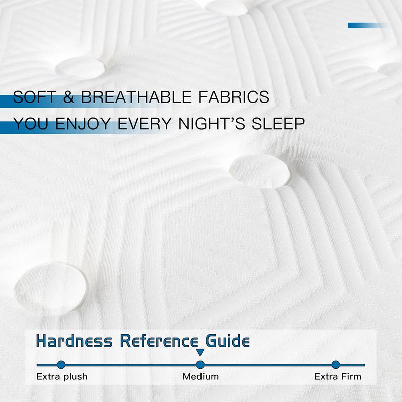 BOMASS 10" 12" 14" Hybrid Mattress Twin Full Queen King Mattresses Memory Foam Medium Firm Pocket Spring Mattress New Luxury Refreshing Sleep Experience