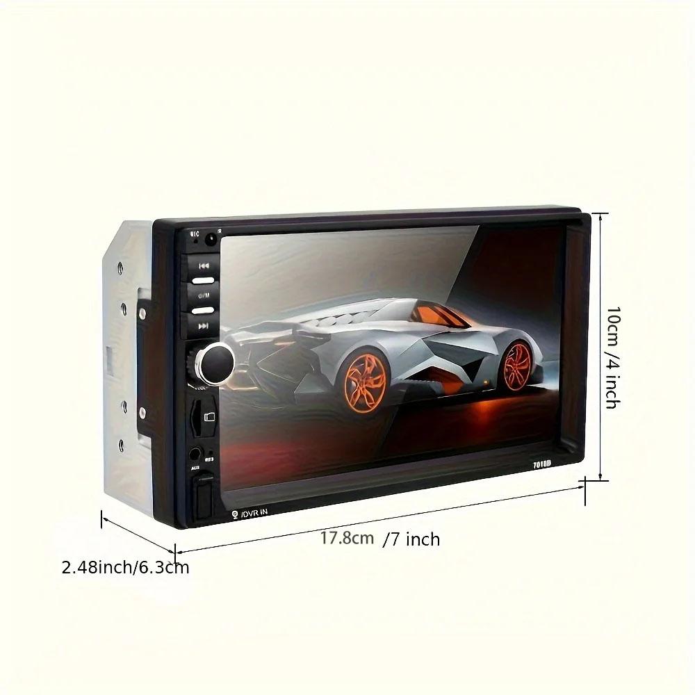 Bileeko 7" Double 2 DIN Car MP5 Player Bluetooth Touch Screen Stereo Radio With Camera