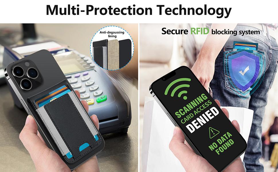 Magsafe Wallet,  Phone Wallet and Adjustable Stand,  Magnetic Wallet for Phone 9 Cards Holder, Vegan Leather,  Blue TikTokShopBacktoSchool Protective Smartphone Casing Cellphone Black Cover Protection Metallic 【Spring】