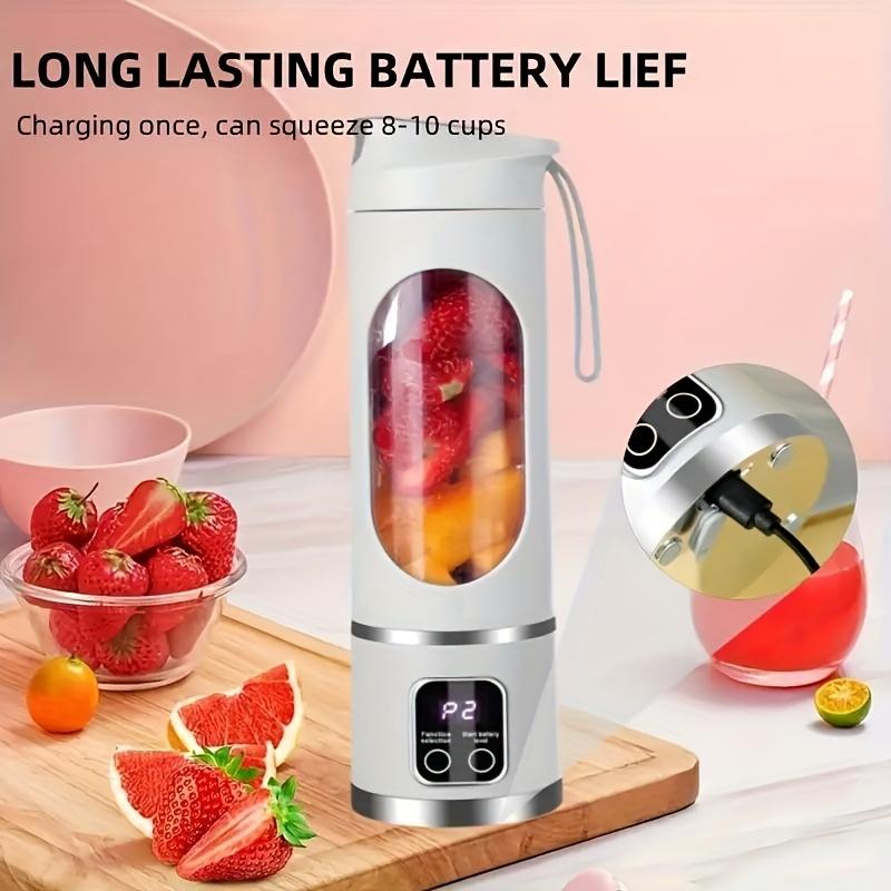 Portable USB Rechargeable Fruit Juicer - LED Display Juice Blender Cup with Ice-Crushing Function - Suitable for Outdoor & On-the-Go Use - Portable Juice Extractor for Fruits - Multifunctional Juicer Machine - Portable Smoothie Blender