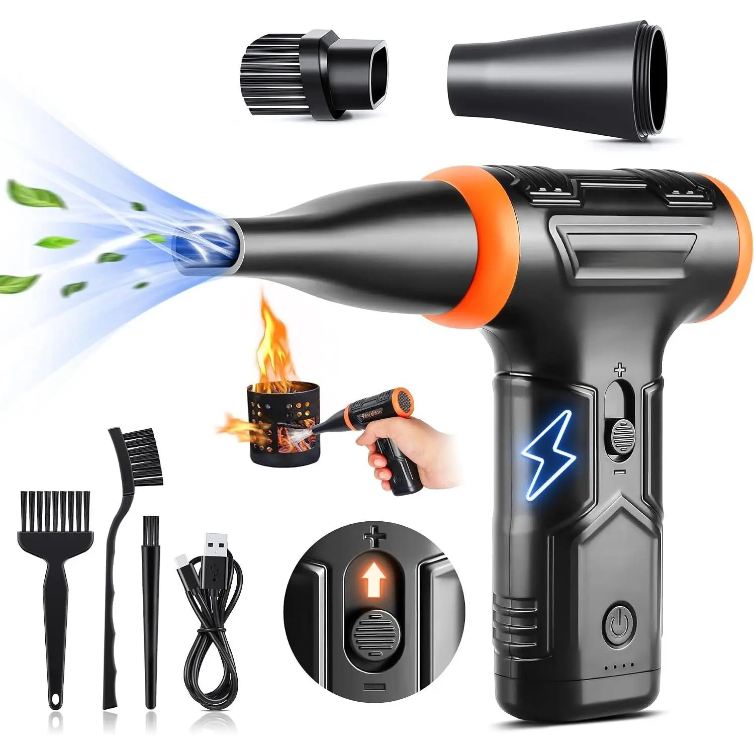 Duster - Electric Air Duster, 50 mph 110000RPM Super Power | Cordless Canned Air Dust Blower for PC//Blaster/Keyboard/, Mini/Variable Speed/Quick Dusting