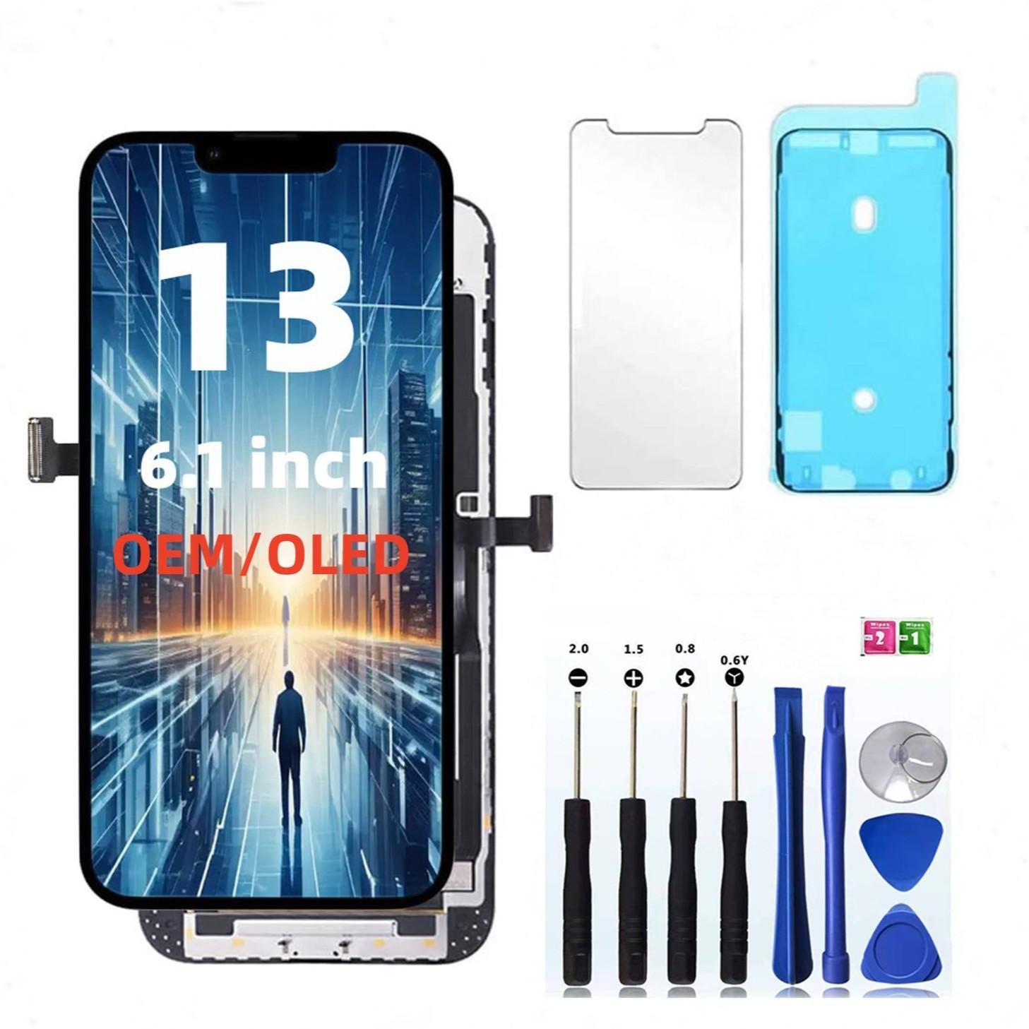 OLED/INCELL for iPhone 13 13Mini 13Pro 13Promax Screen Replacement  , 3D Touch LCD Display Digitizer Frame Assembly with Repair Tools.