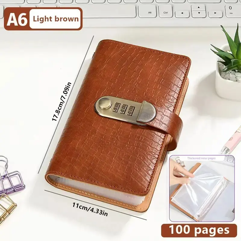 A6 Money Savings Book with Lock, Office Stationery Financial Management Notebook for Storing Money & Important Information, Bill Organizer Monthly Budget Planner