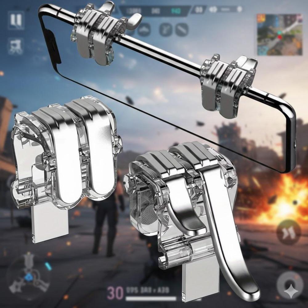 High Sensitivity Gaming Trigger for Mobile FPS: Ergonomic Design, Rapid Fire & Quick Aim. Easy Installation, Essential eSports Accessory for Competitive Play. Boost Your Performance with L1R1 L2R2 Buttons, Mobile Game Trigger