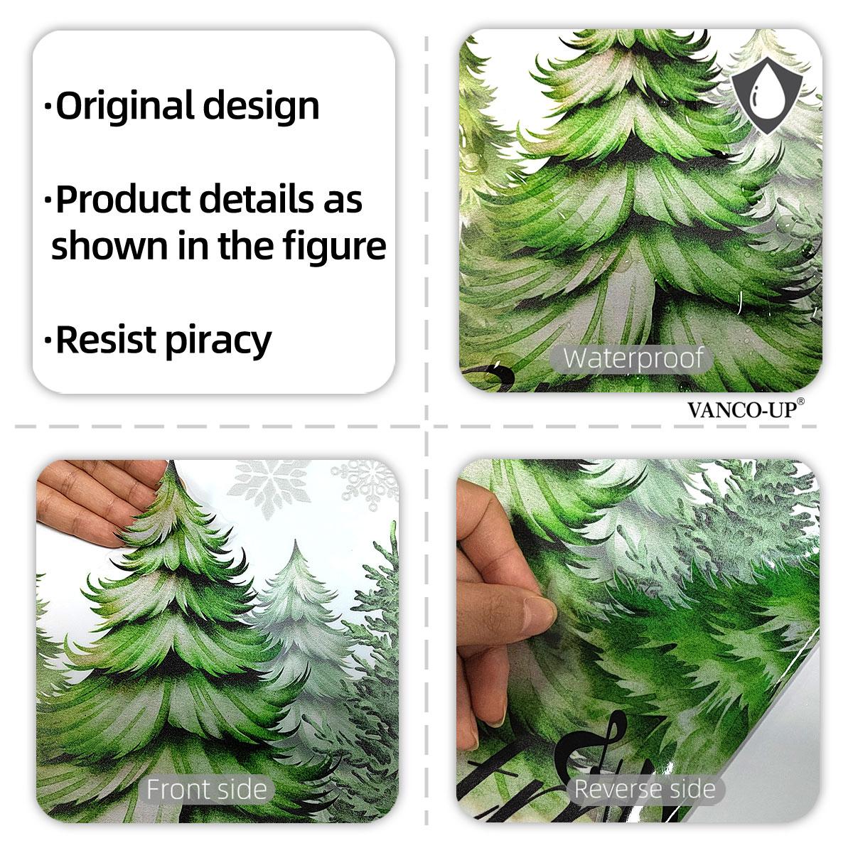 A piece of (30*60cm) electrostatic adsorption hand-painted Christmas tree snowflake decoration sticker for beautifying living room and bedroom windows, D18030-KL