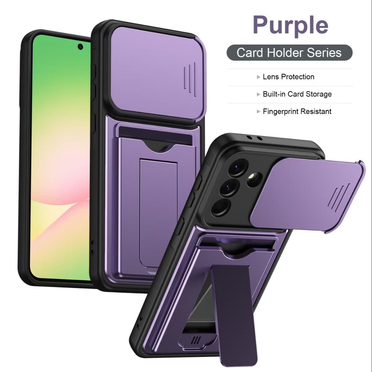 FOR Samsung Galaxy S26 Ultra ,S26PLUS,S26,A57/A56/A37/A36/A27/A26/A17 Case, Push-Pull Lens Cover, Card Slot, Hidden Stand, Dust-Proof, Scratch-Resistant, Dual-Sided Support