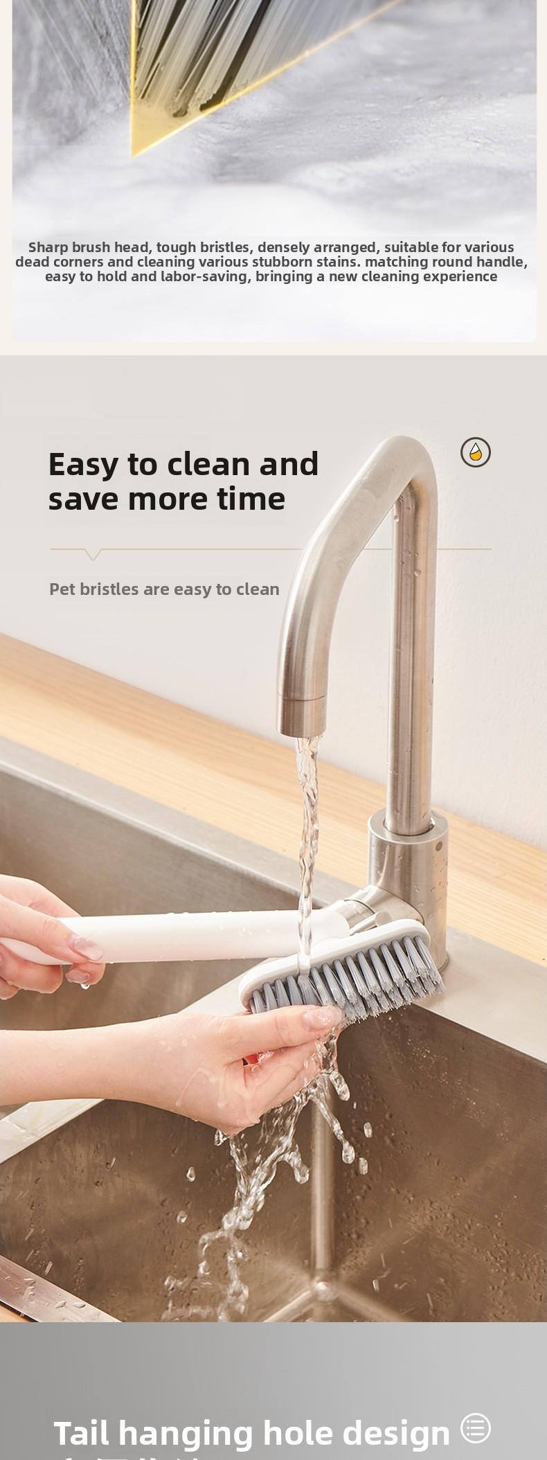 Tile Grout Scrub Brush Hard Bristle Rotating Bathroom Cleaner for Toilet Sink Shower Floor Grout Stain Remover