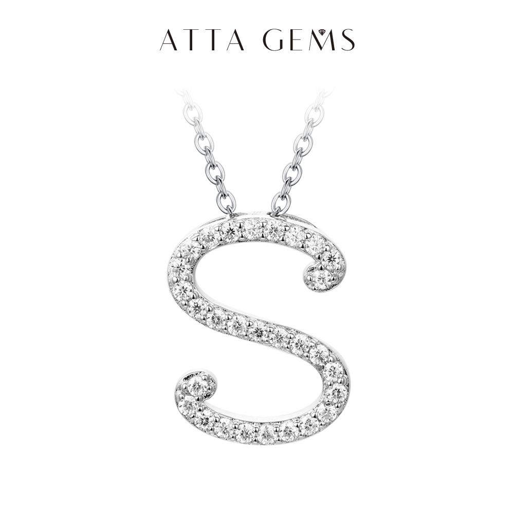 A~Z 26 Letters Necklace Synthetic Moissanite Pendant DIY Design Have Pendant and Chain Free N010 SpringStatements