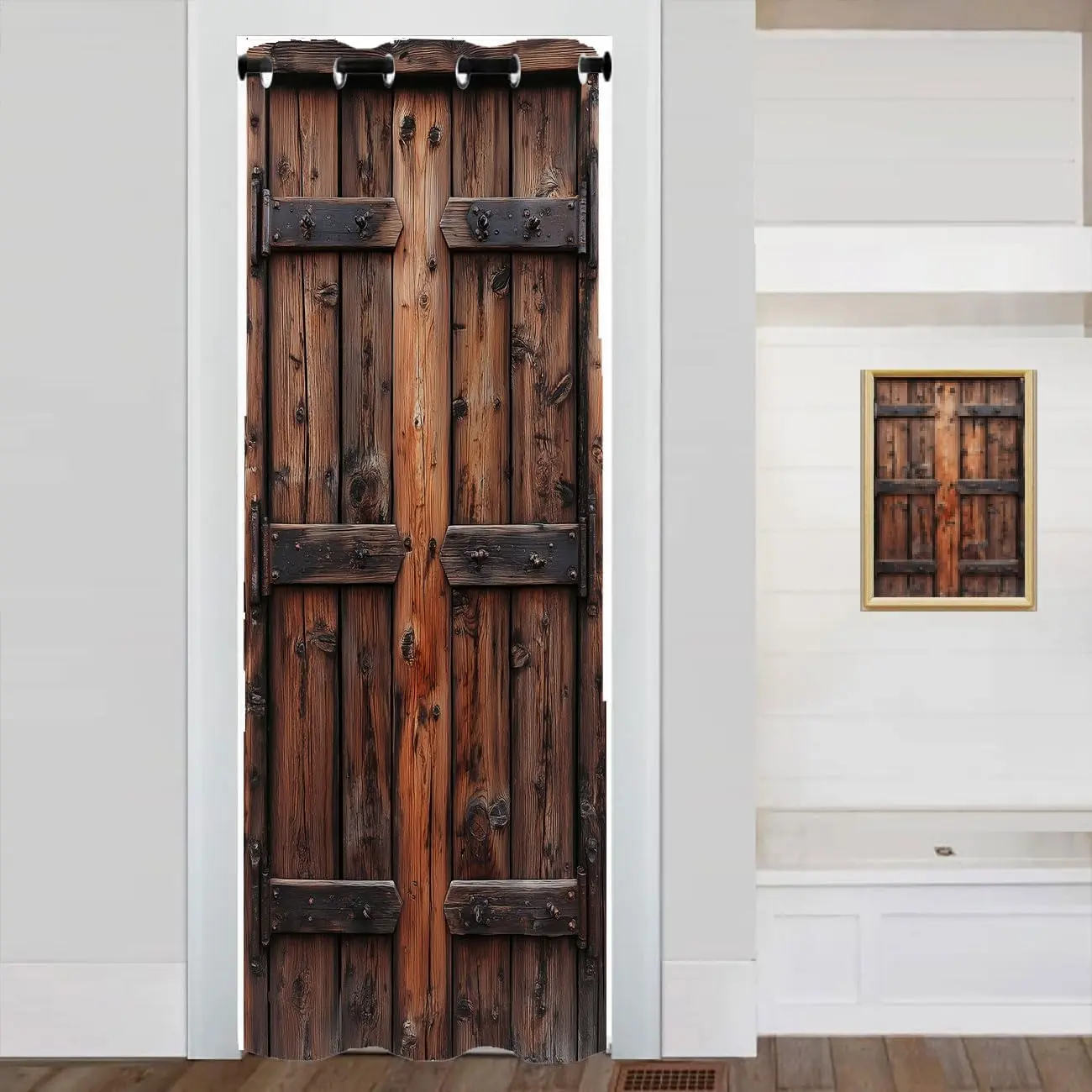 Rustic Wooden Door for Doorway Privacy Vintage Wooden Barn Door Room Divider for Bedroom Living Room Closet Door, 1 Panel 34" W X 80" L