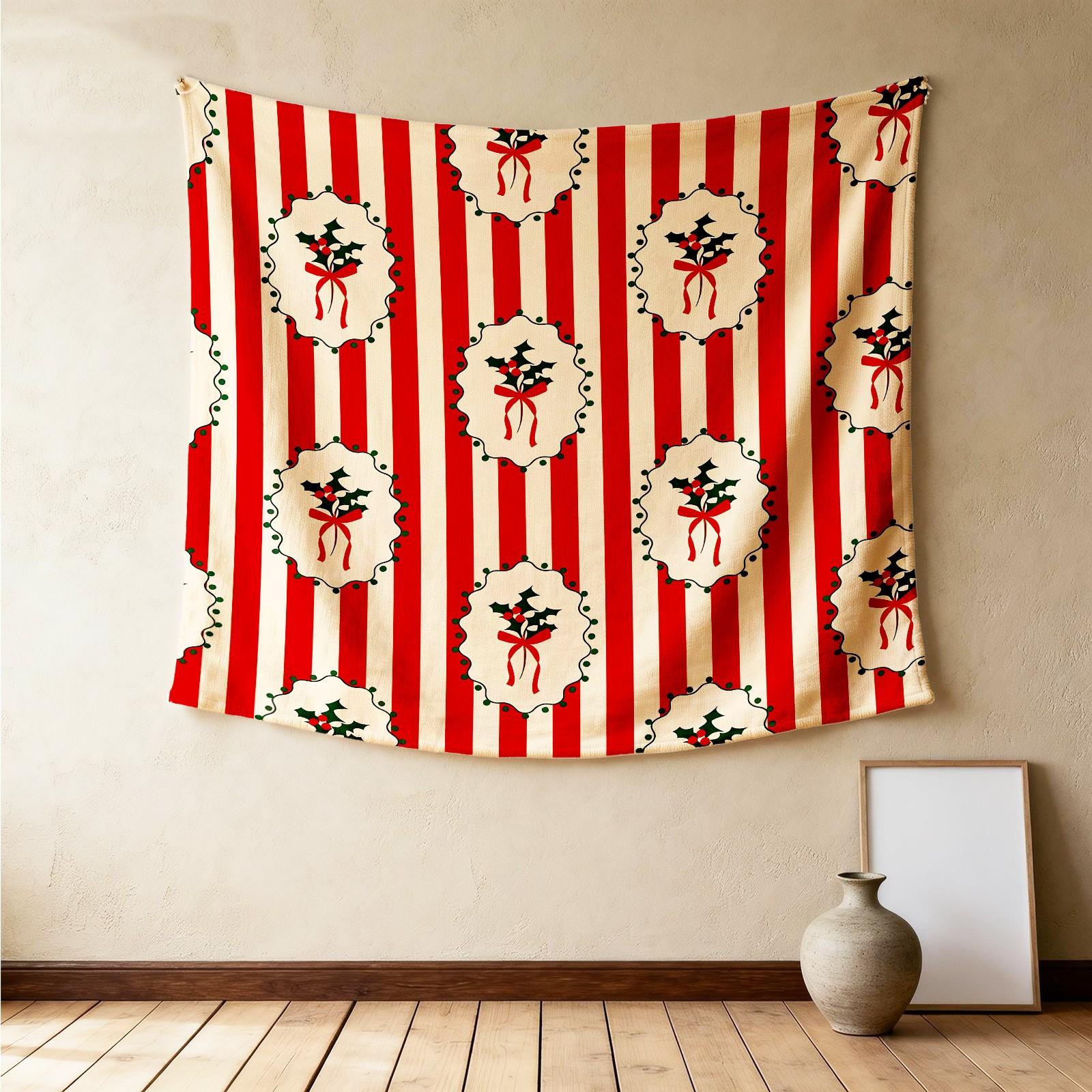 Christmas Gingerbread Man Wall Tapestry, Cute Playful Design, Lightweight Sturdy Easy Care, Ideal for Christmas Kids Room Wall Arrangement