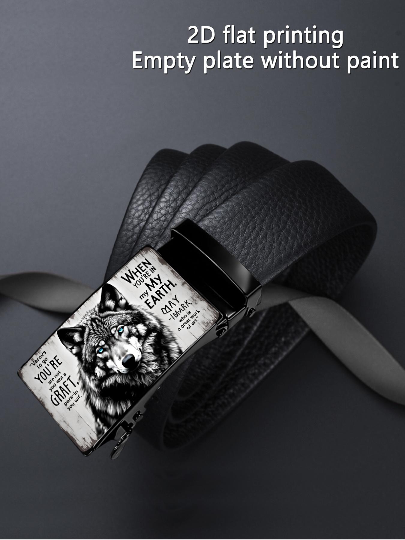 A 2D wild charm and wolf pattern art design, suitable for business and casual occasions, with an automatic buckle, ideal as a gift for Father's Day and Valentine's Day.