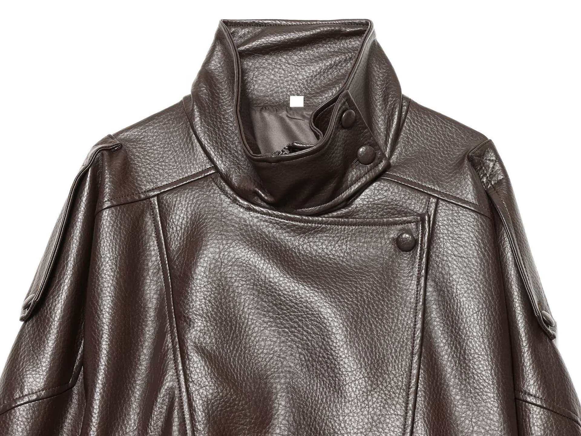 Women's Faux Leather Stand Collar Moto Jacket, Elastic Hem Casual Streetwear, Long Sleeve Water-Resistant Outerwear for Spring & Fall, Coats