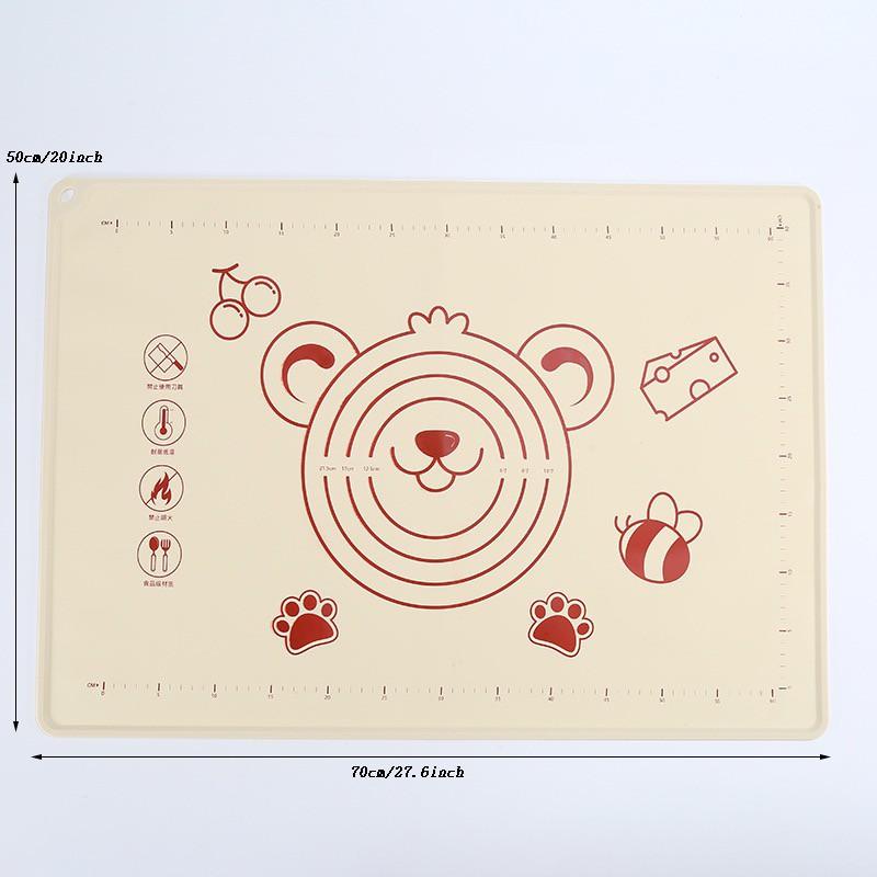 Thick Silicone Baking Mat Dough Rolling Mat, Large Size Baking Pad with Ruler, Non-Stick Kitchen Counter Mat, Food Grade, Heat Resistant, Easy Clean
