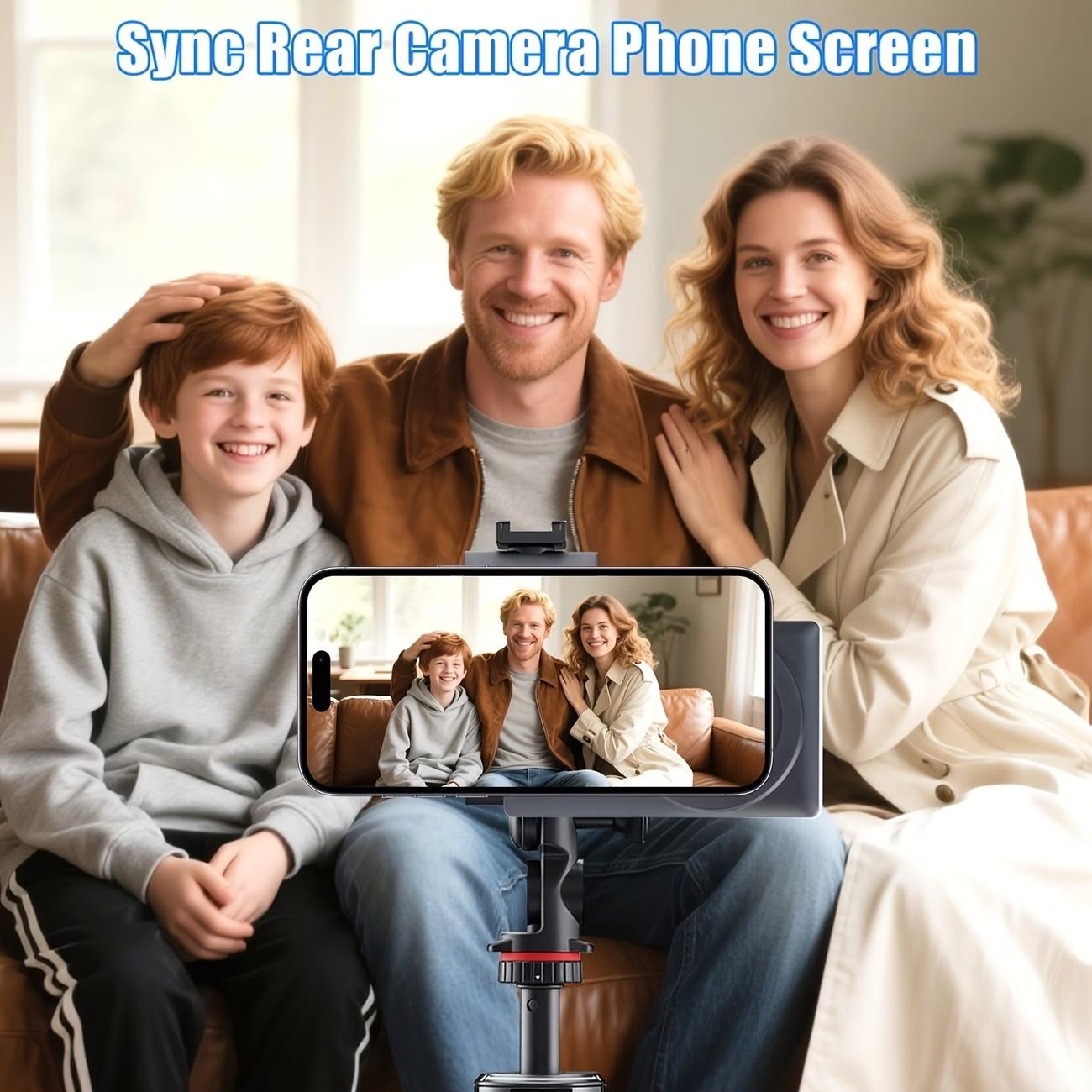 Wireless Selfie Monitor Screen for iPhone & Android, 1500mah Magnetic Phone Vlog Selfie Screen, Bluetooth-compatible Remote, 3-Level Brightness