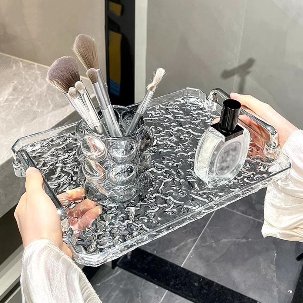 Plastic Serving Tray with Handles, Reusable Tray Rectangular Party Platters for Dessert Coffee Tea Table, Living Room Kit Plastic Serving Tray with Handles, Reusable Tray Rectangular Party Platters for Dessert Coffee Tea Table, Living Room Kit