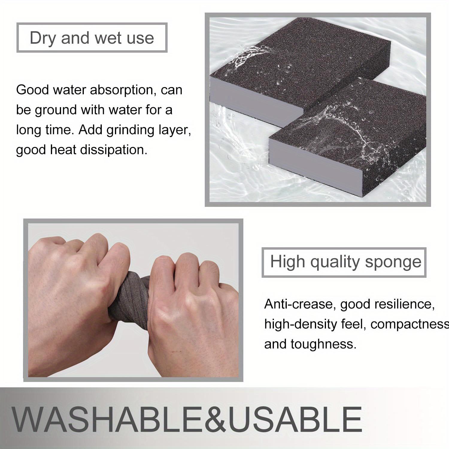 Sanding Sponge 60/80/120/180/220 Grit Coarse Medium Fine Sanding Blocks for Drywall Metal Wood Washable And Reusable Sanding Sponge, Coarse Sponge Sanding Blocks Set