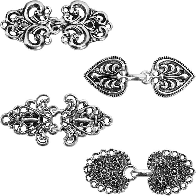 Vintage Sweater Shawl Clips Set 4 Count for Women Elegant Retro Cardigan Clips Durable Zinc Alloy for Wedding Party Crufty