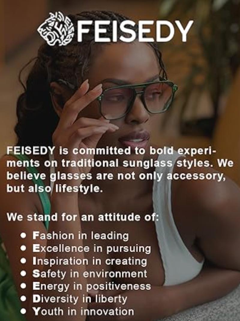 FEISEDY Retro Square Sunglasses Women Men 70s Vintage Trendy Plastic Frame Sun Glasses B2835