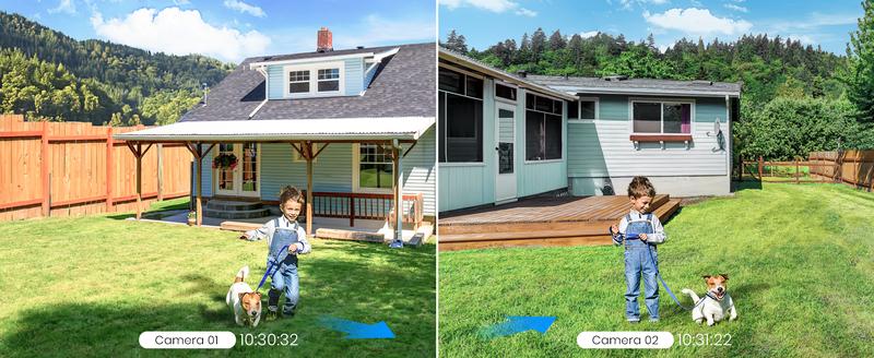 AOSU Security Cameras Wireless Outdoor, 5MP Ultra HD WiFi Home System, Triple Motion Detection, 166° Wide Angle, 365-Day Battery Life, Night Vision, No Monthly Fee, Work with Alexa/ Google Assistant