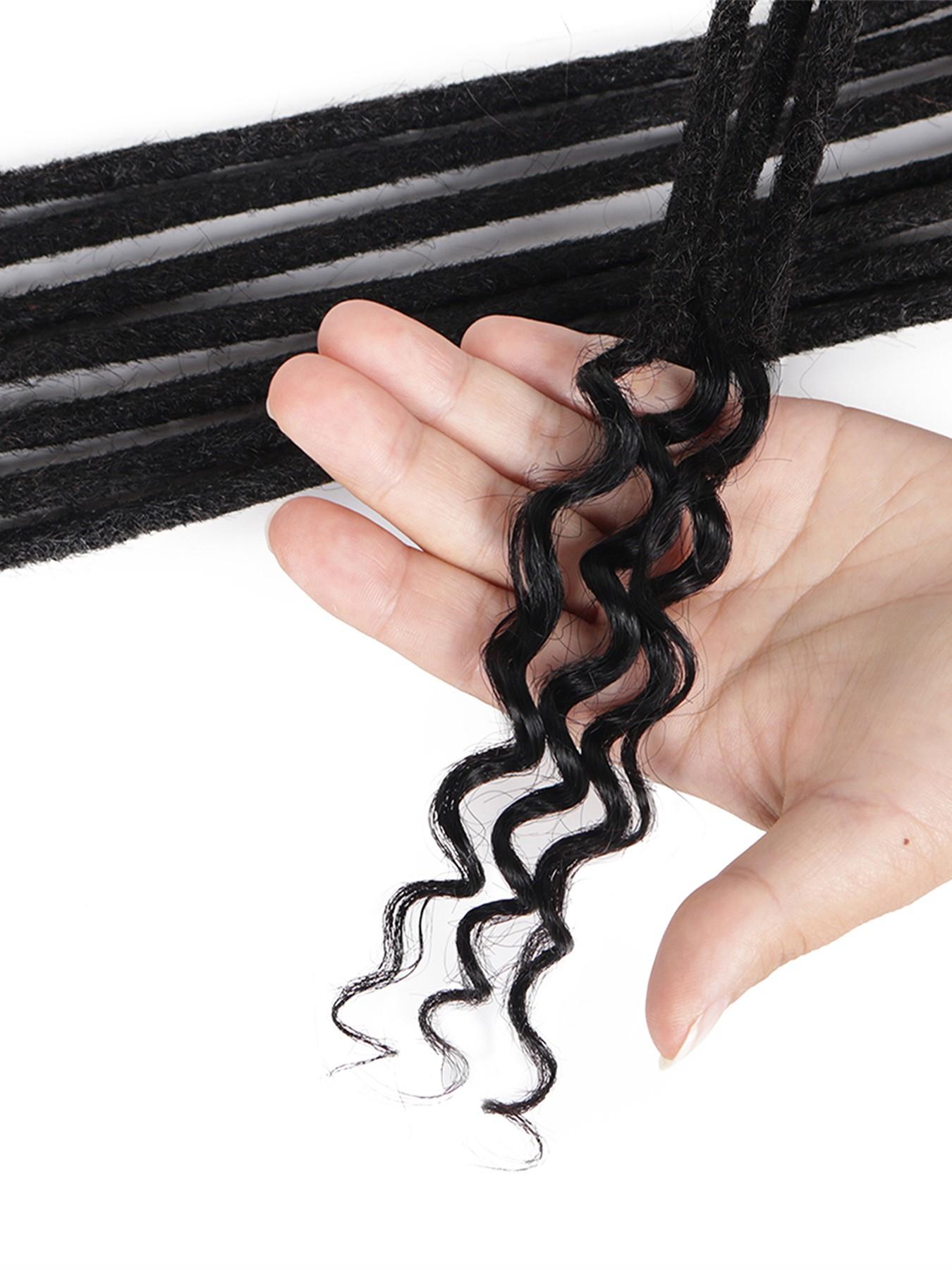 Loc Extension Human Hair 0.4cm Width 12inch 30 Strands 100% Full Handmade Permanent Dreadlock Extension Human Hair for Women/Men/Kids Can Be Dyed Bleached Curled