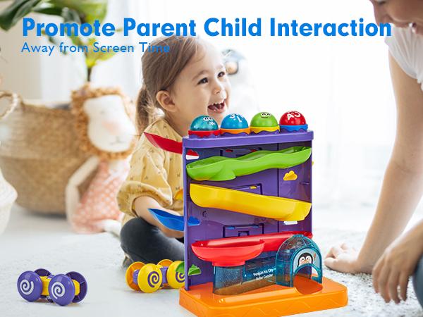 Hahaland 2 in 1 Pound Ball Toy & Car Ramp Race Track，Toddler Toys for 1 Year Old Boy，Learning Early Developmental Montessori Toys for 2 Year Old Christmas Birthday Easter Gifts Stocking Stuffers