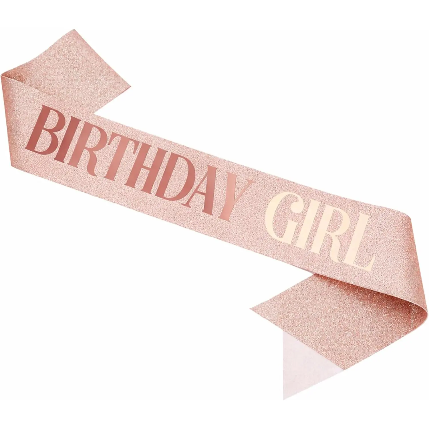 Rose  Glitter Birthday Sash – Adjustable Satin Sash for Women, Teens & Adults – Fun Party Decoration & Photo Prop for 18th, 21st, 30th, 40th, 50th Birthdays