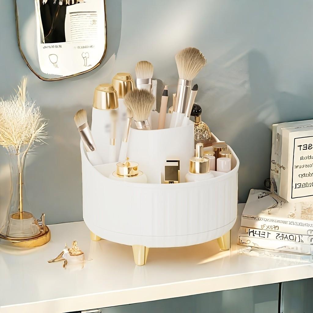 Rotating Storage Box, Bathroom Organizer, Cosmetic Holder, Beauty Supplies Organizer, Stationery Container, Desk Organizer, Rotating Tray, Bath Accessories