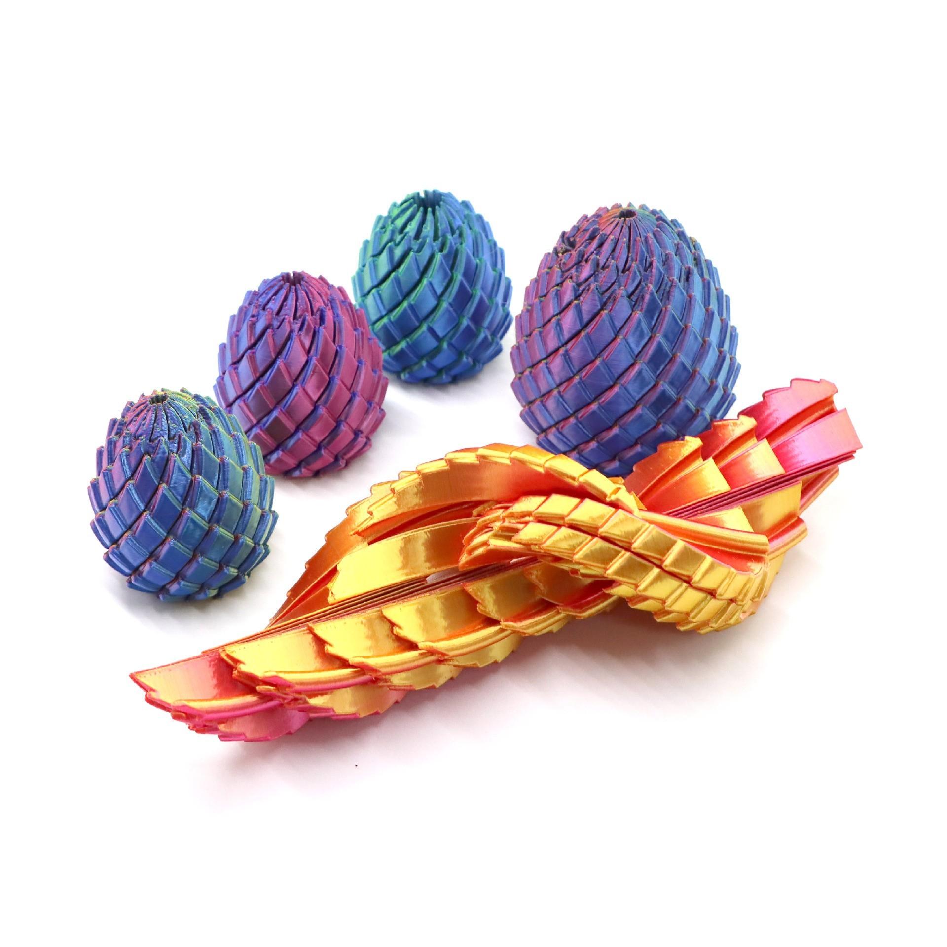 3D Printed Deformable Stress Relief Fidget Dragon Egg, Twister Slime Ball, Perfect Home Decor, Desktop Ornament, Holiday Gift