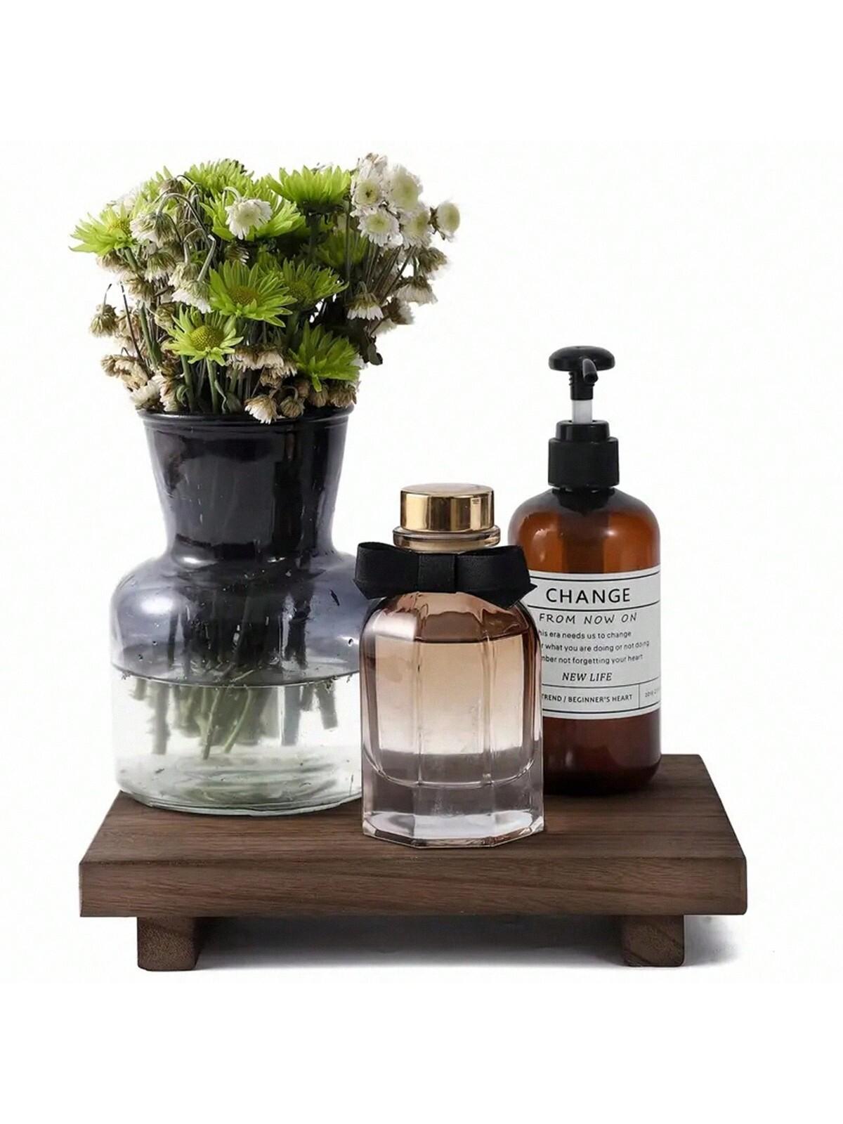 Small Bathroom Counter Organizer, Wooden Decorative Tray, Rectangular Cosmetic Rack, Kitchen Soap Bottle Holder, Home Party Gift