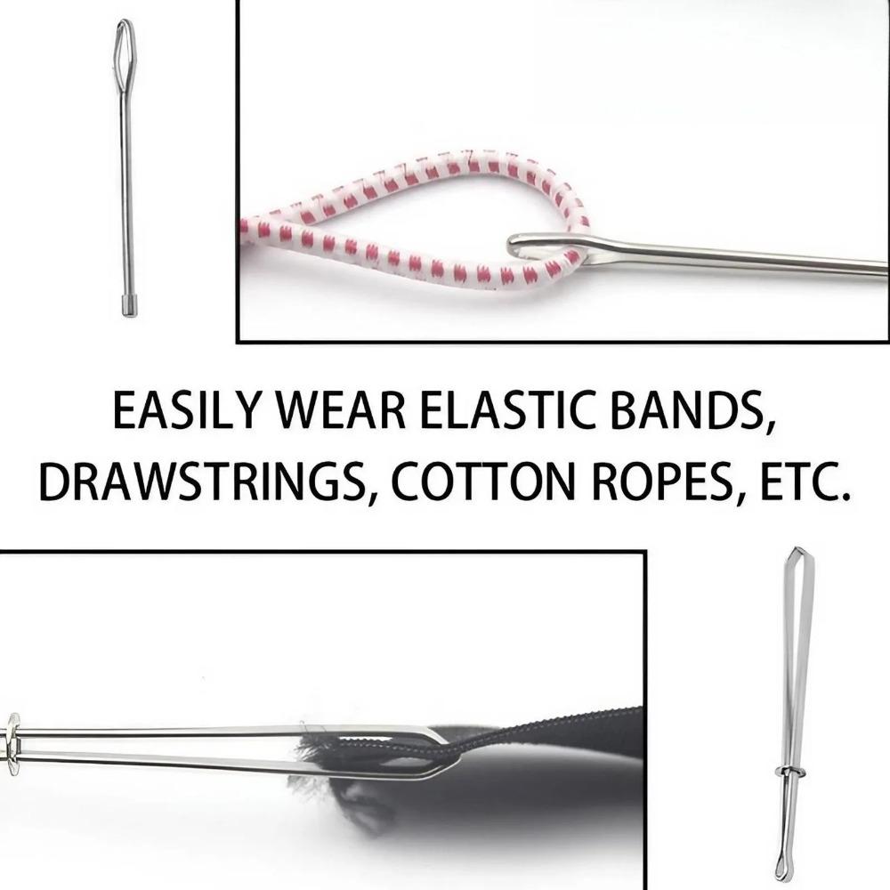 Portable Sewing Tools Set: Sewing Supplies Crafts, elastic String Threader Kit, Steel Diy wire Loop Puller with Anti-Slip Handle, multi-Functional Cord Guiding Device, Precision Threading Tweezers for Crafting and Repair